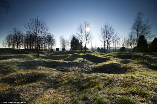 Haunting picture of a landscape near Verdun, France still shows the pockmarks and craters made in the Great War almost 100 years ago.jpg